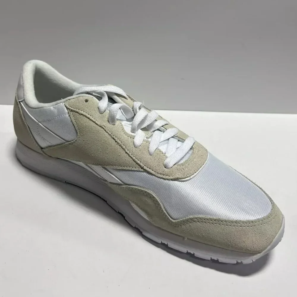 Reebok Men's Classic Nylon Sneaker White/Beige, Size 13 M